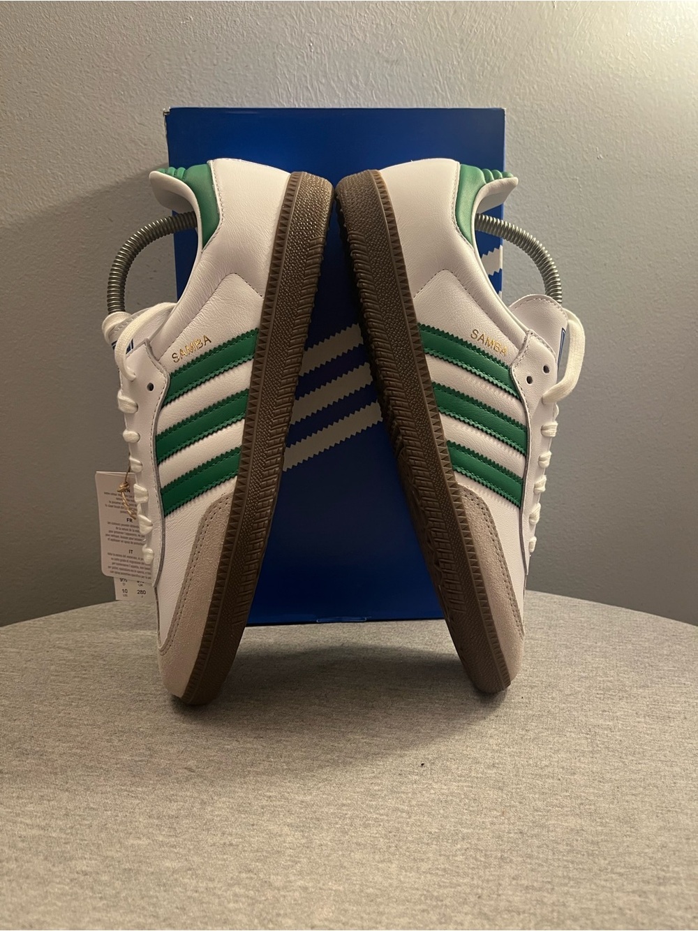 Adidas Samba OG Cloud White Green Gum Indoor Soccer Men's Size 10 IG1024 - Picture 7 of 12